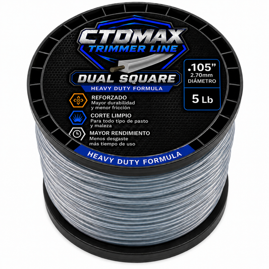 .105" Dual Square 5lb (approx. 970') Spool Trimmer Line