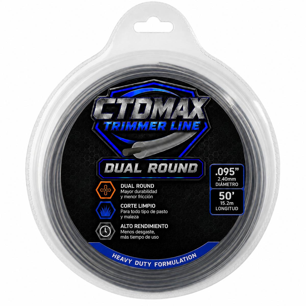 .095" Dual Round 50' Blister Pack Trimmer Line