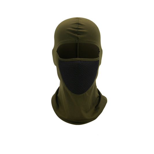 Face Mask Outdoor Protection Green Military Plain